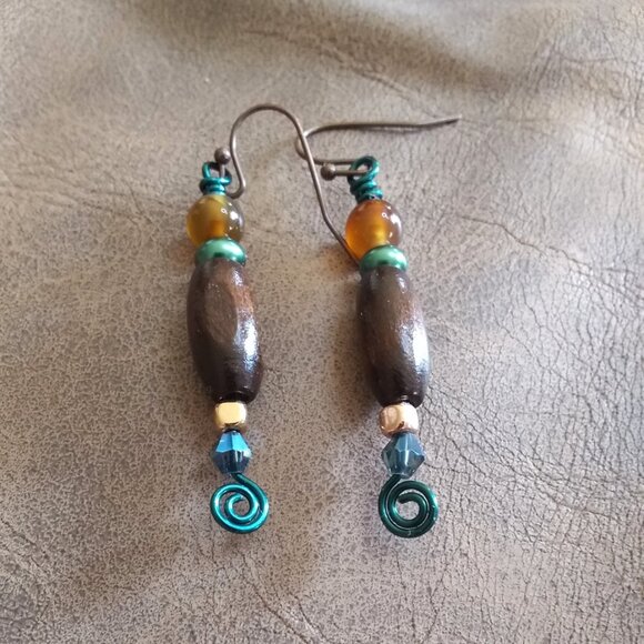 Handmade: Fall Stack Earrings! Beaded! Mixed Media ~ Each Pair is different! - Picture 4 of 6
